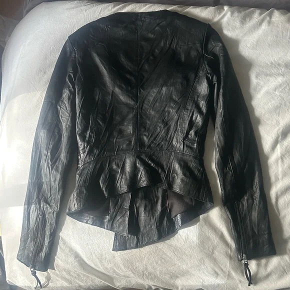 Kate Moss for Topshop Asymmetric Leather Jacket - Picture 7 of 12